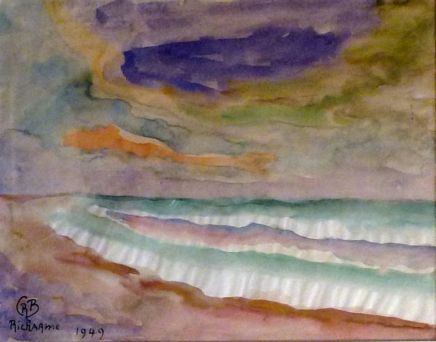Effet de soleil sur la mer à Palavas, 1949, gouache 