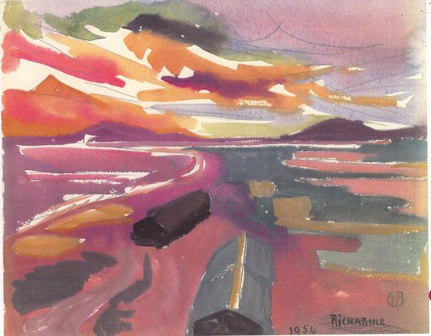 Couchant sur Maguelone, 1954, gouache