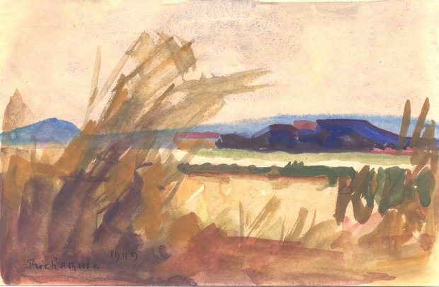 Maguelone, 1949, gouache