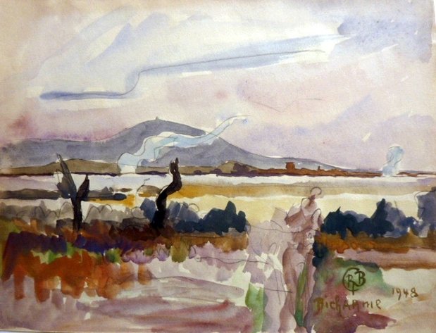 Environs de Palavas, gouache, 1948