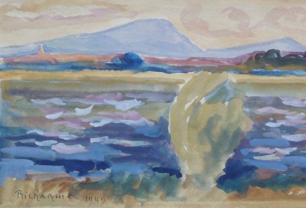 L'étang démonté, gouache, 1949