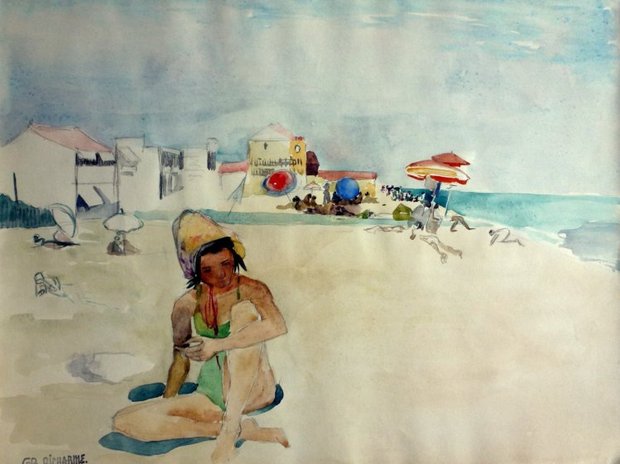 Janik à Palavas, 1941, carnet n°18, gouache