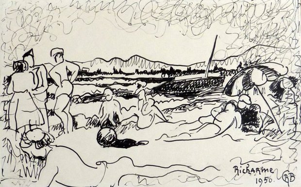 Baigneurs, 1950, encre